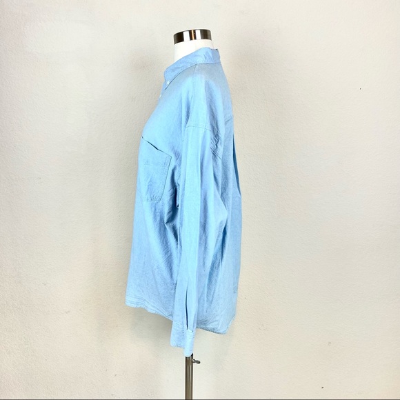 The Point Marshall Field’s Blue Button Down Top - Picture 2 of 8